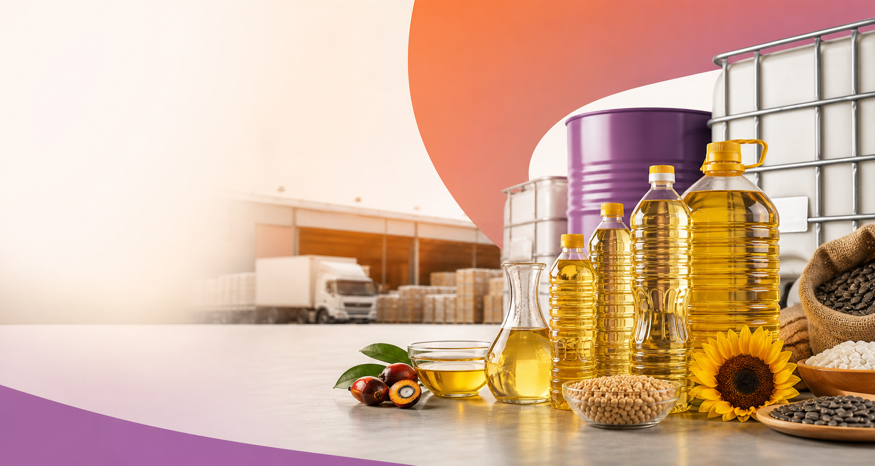 Premium edible oil packaging and distribution setting